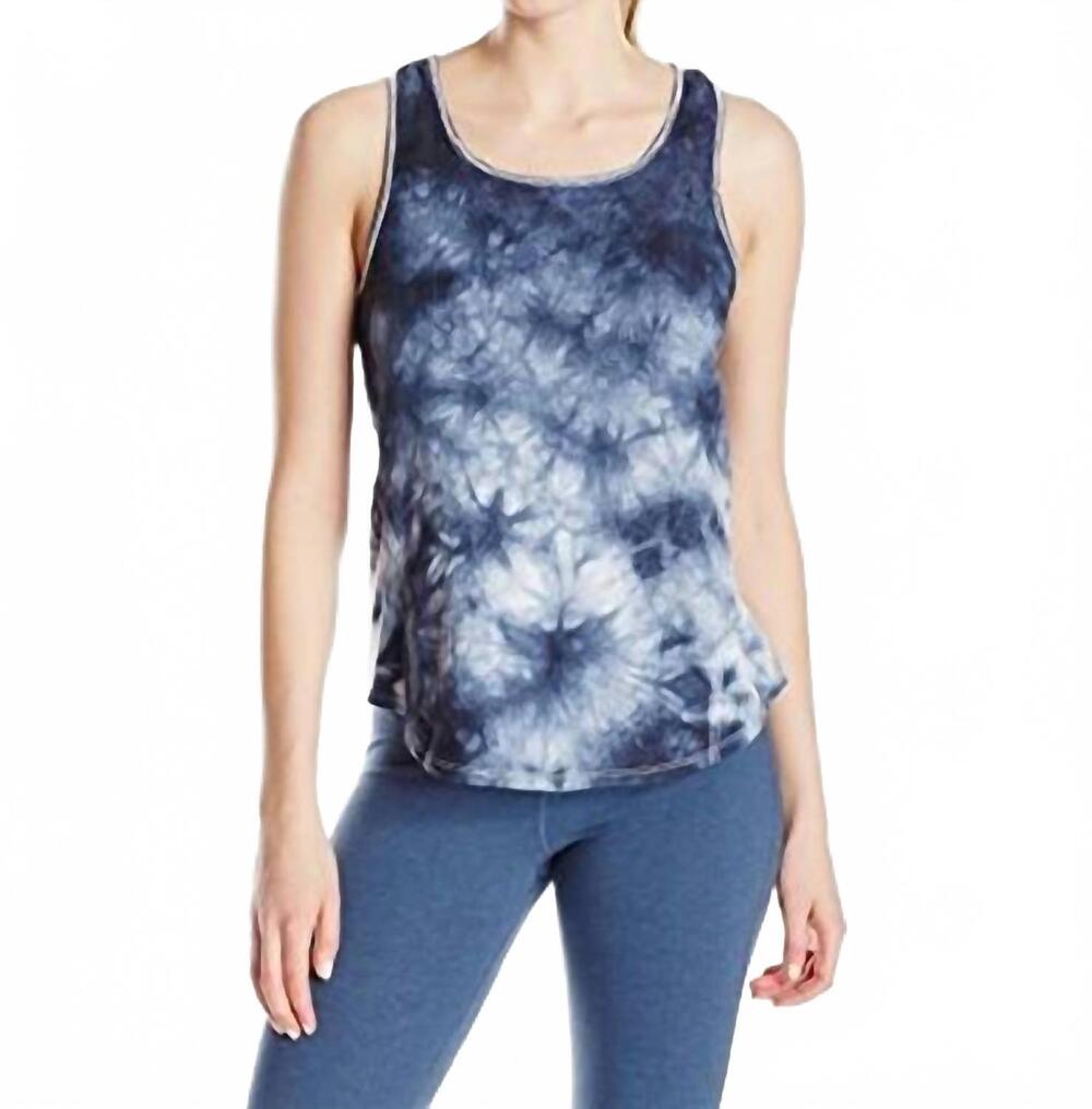 NEW CALVIN KLEIN tie dyed twist back tank top in navy